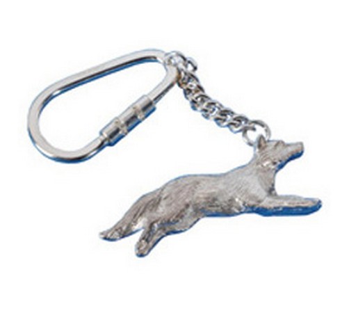 hallmarked silver fox keyring 