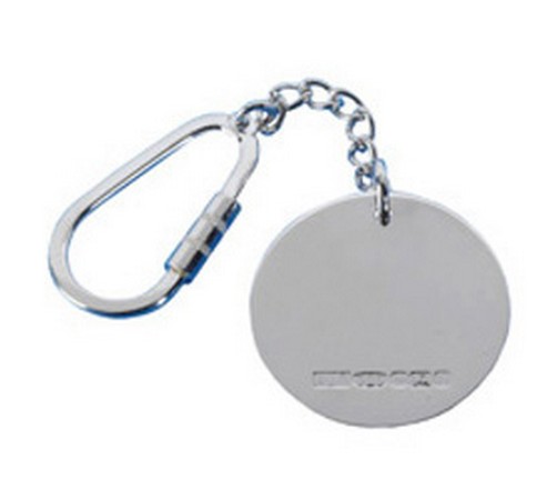 hallmarked silver round keyring 