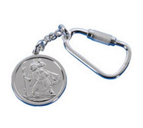 hallmarked silver st christopher key ring 