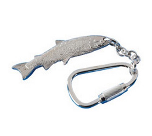 hallmarked silver salmon keyring