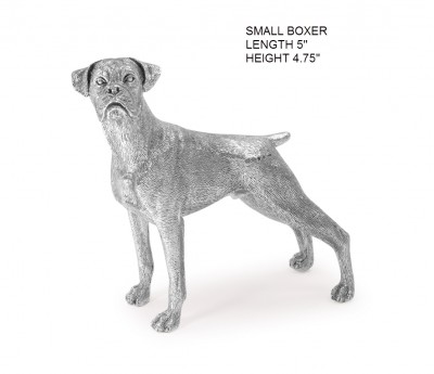 Hallmarked Sterling Silver Boxer Dog Figurine