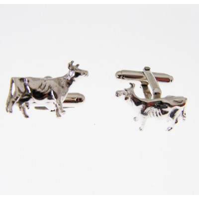 Hallmarked Sterling Silver Dairy Cow Themed Cuff links