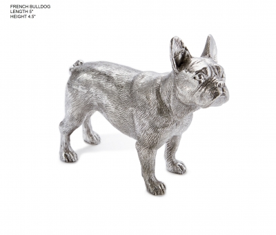 hallmarked sterling silver french bulldog figurine