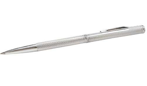 english made hallmarked silver ball point pen from the pulse range