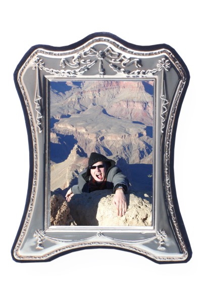 Victorian Repousee Silver Photo Frame for a 4.5 x 3 inch photo