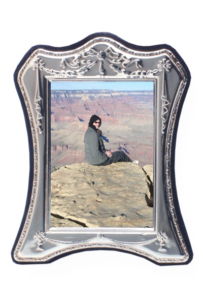 Victorian Repousee Silver Photo Frame for a 4.5 x 3 inch photo