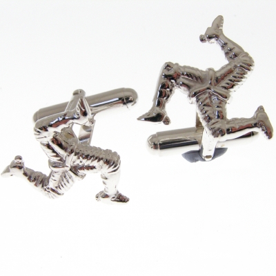 sterling silver cufflinks with a three legged isle of man theme