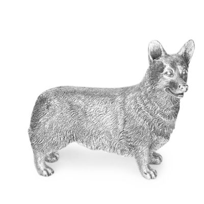 Hallmarked Sterling Silver Model of a Corgi Dog