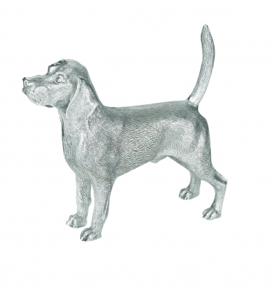 hallmarked sterling silver beagle dog figurine