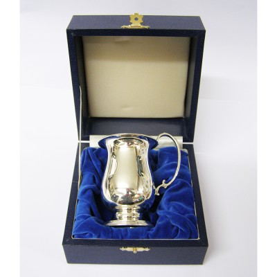 sterling silver christening cup, georgian style fully hallmarked