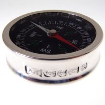 hallmarked silver compass. sterling silver compass