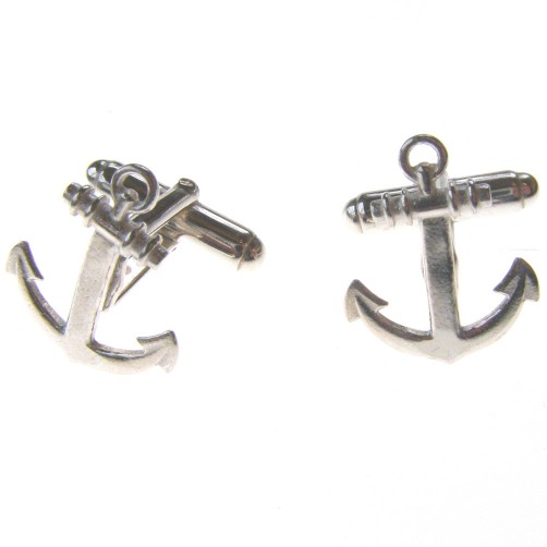 hallmarked silver ships anchor cufflinks