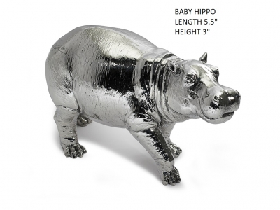 hallmarked sterling silver baby hippoptamus figurine