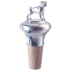 Hallmarked Silver Boxer Dog Cork Stopper