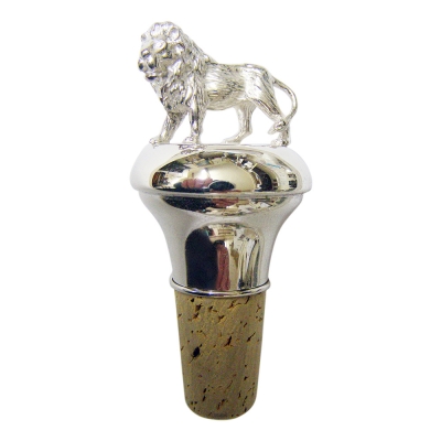 hallmarked sterling silver african lion bottle stopper
