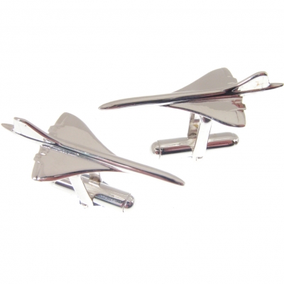 sterling silver cufflinks with a concorde supersonic jet theme