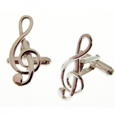solid silver cufflinks are swivel style with the treble clefs