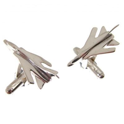sterling silver cufflinks with a harrier fighter jet plane theme