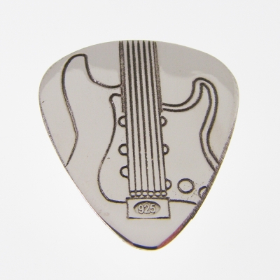 hallmarked sterling silver electric guitar plectrum