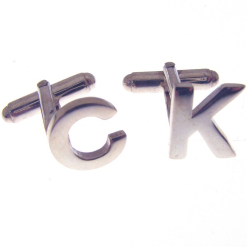 hallmarked silver initial letter cufflinks