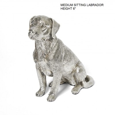 medium size hallmarked silver labrador model