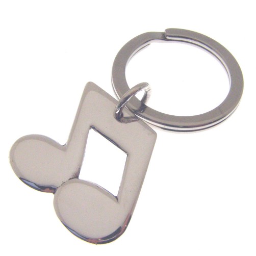 silver key ring with musical notes