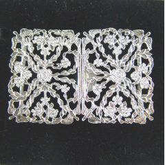 Hallmarked Sterling Silver Nurses Buckle Flower Design