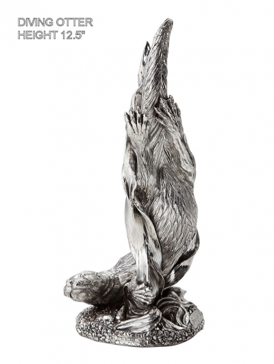 sterling hallmarked silver otter figurine model