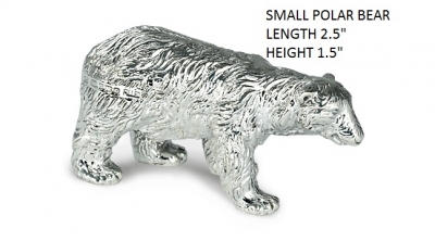 hallmarked sterling silver miniature polar bear figure