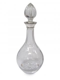 Hallmarked Silver Plain Glass Port or Sherry Decanter