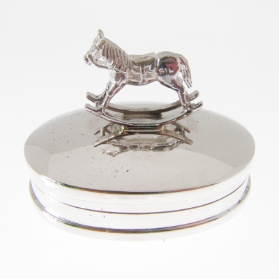 hallmarked sterling silver tooth fairy rocking horse box
