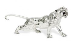 Hallmarked Sterling Silver Tiger Figure