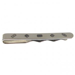 sterling silver tie slide with feature hallmark