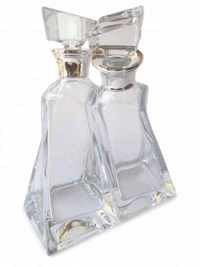 Hallmarked Sterling Silver Topped Lovers Decanters