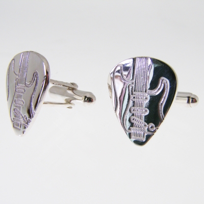 hallmarked sterling silver electric guitar cuff links