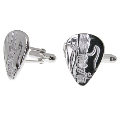 Hallmarked Sterling Silver Electric Guitar Cuff Links