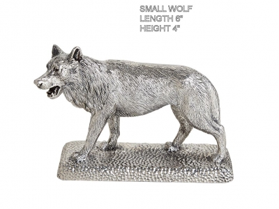 sterling hallmarked silver figurine of a wolf small size