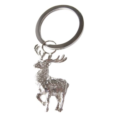 Hallmarked Sterling 925 Silver Stag Theme Key Ring