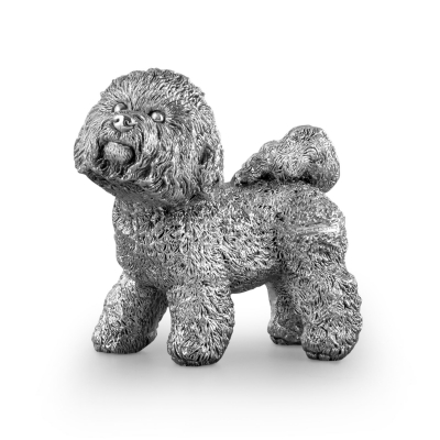 hallmarked sterling silver bijon frisse dog figurine