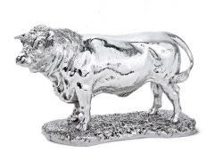 Hallmarked Silver Prize Bull Figurine
