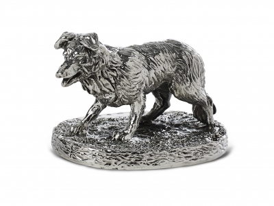 hallmarked sterling silver border collie figurine