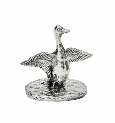 hallmarked sterling silver miniature duck statuette