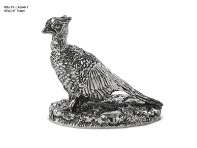 sterling hallmarked 925 silver mini pheasant figurine