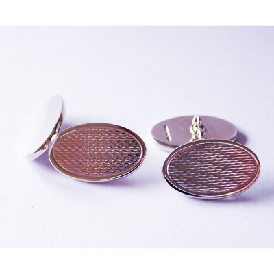 solid sterling hallmarked silver engne turned cuff links 2 mm thick