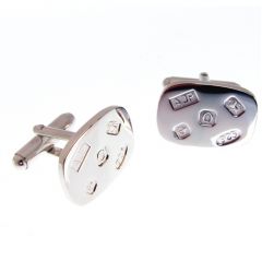 Feature Hallmarked Silver Cushion Shaped Cufflinks