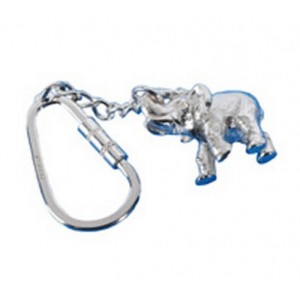 hallmarked silver elephant keyring 