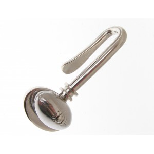 hallmarked sterling silver napkin hook with rugby ball
