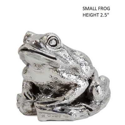 sterling hallmarked silver frog figurine, small size