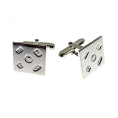 Feature Hallmarked Silver Square Cuff links