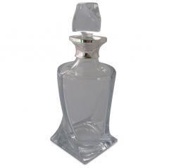 Sterling Silver Twist Style Glass Whisky Decanter
